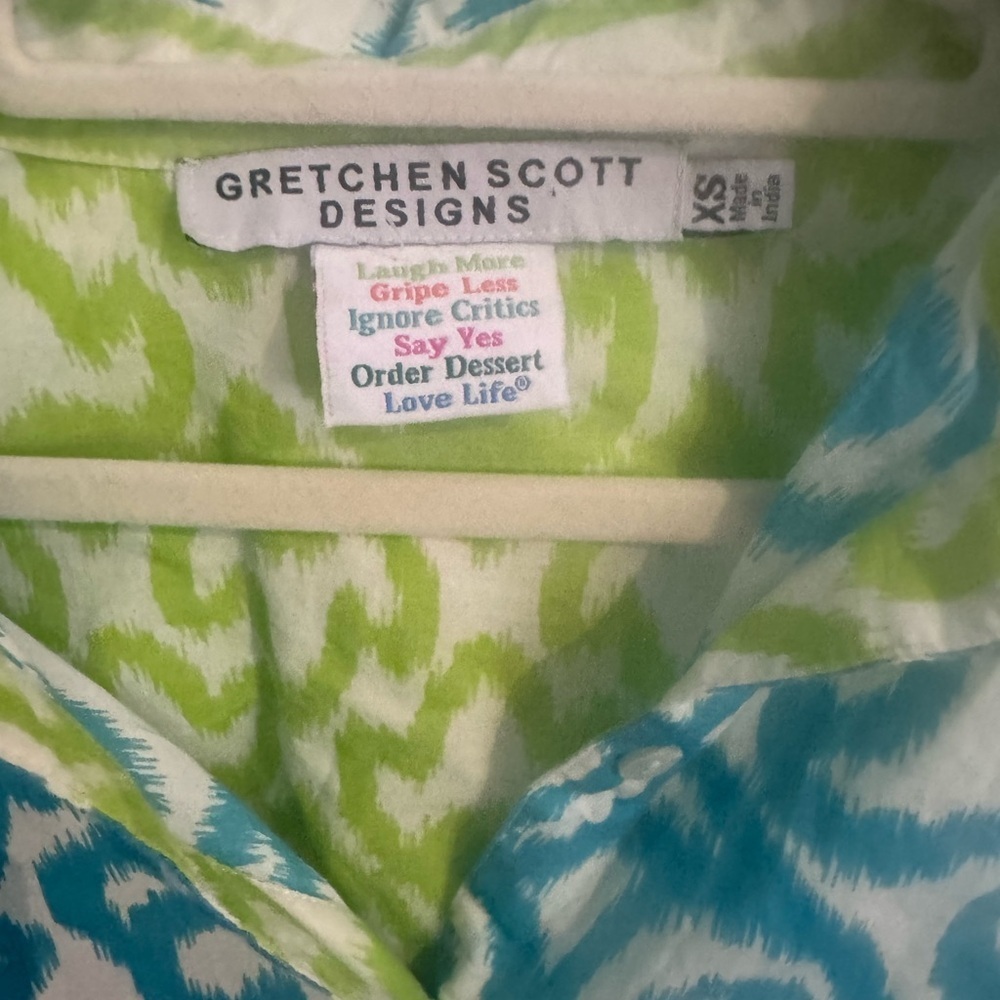 Gretchen Scott Everywhere Dress Arabesque Sky Blue Turquoise Sheath XS - Picture 7 of 14